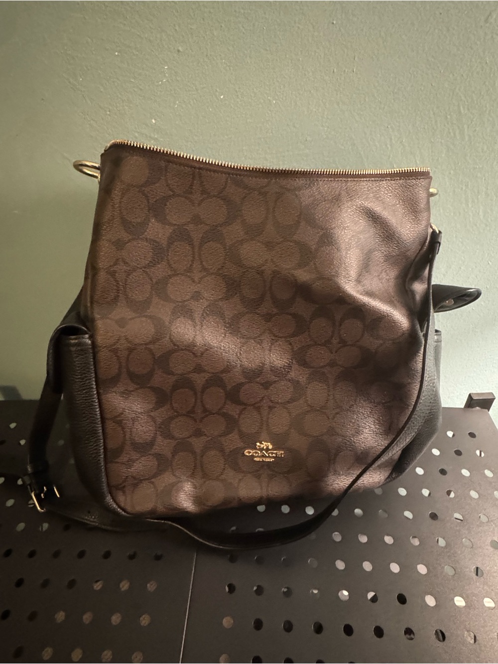 Coach Brown Signature Logo Shoulder Bag